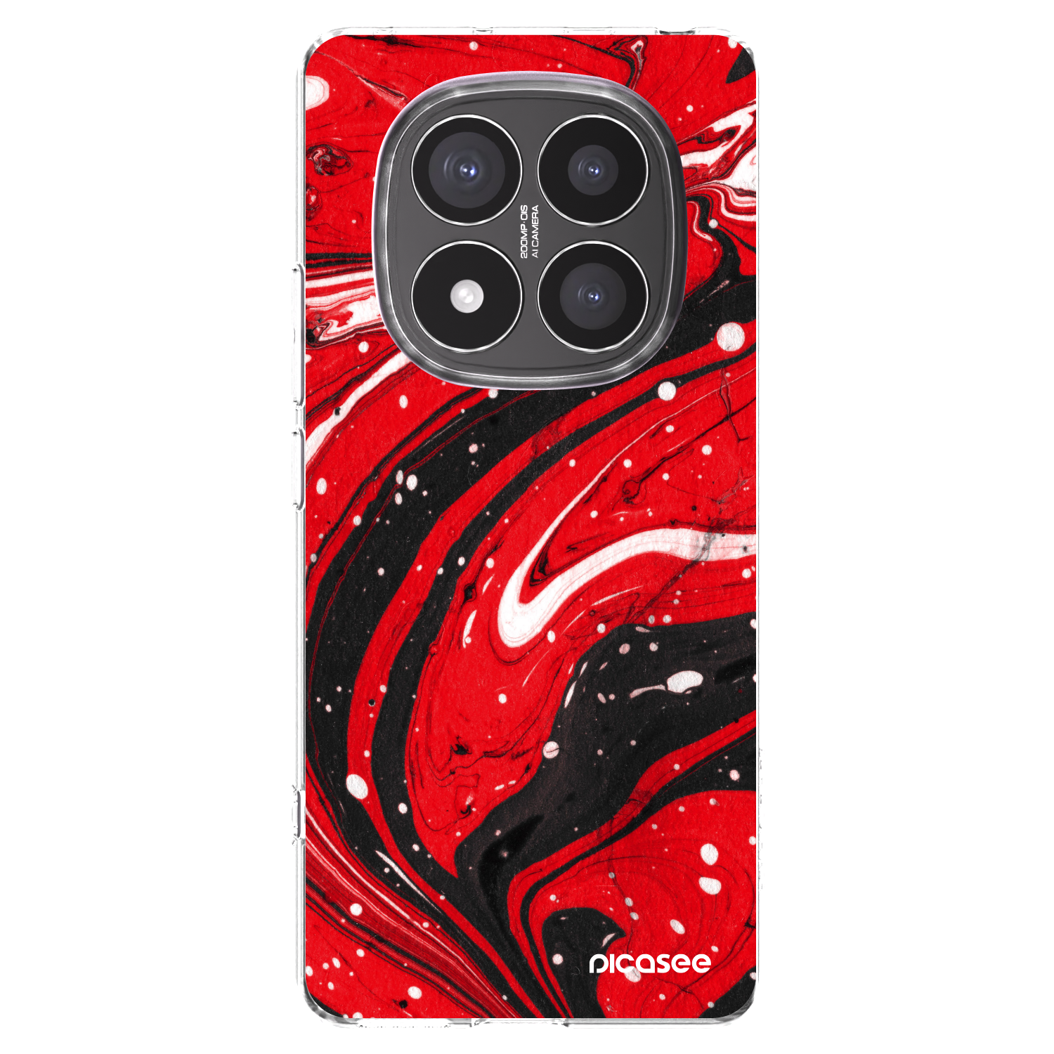 Picasee átlátszó szilikon tok az alábbi mobiltelefonokra Xiaomi Redmi Note 14 Pro+ 5G - Red black