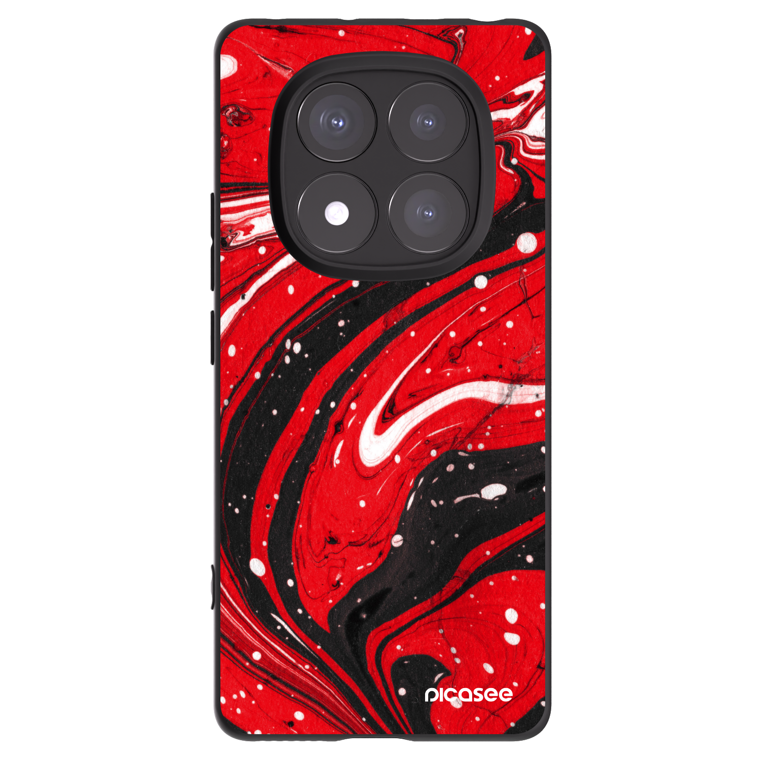 Picasee fekete szilikon tok az alábbi mobiltelefonokra Xiaomi Redmi Note 14 Pro 5G - Red black
