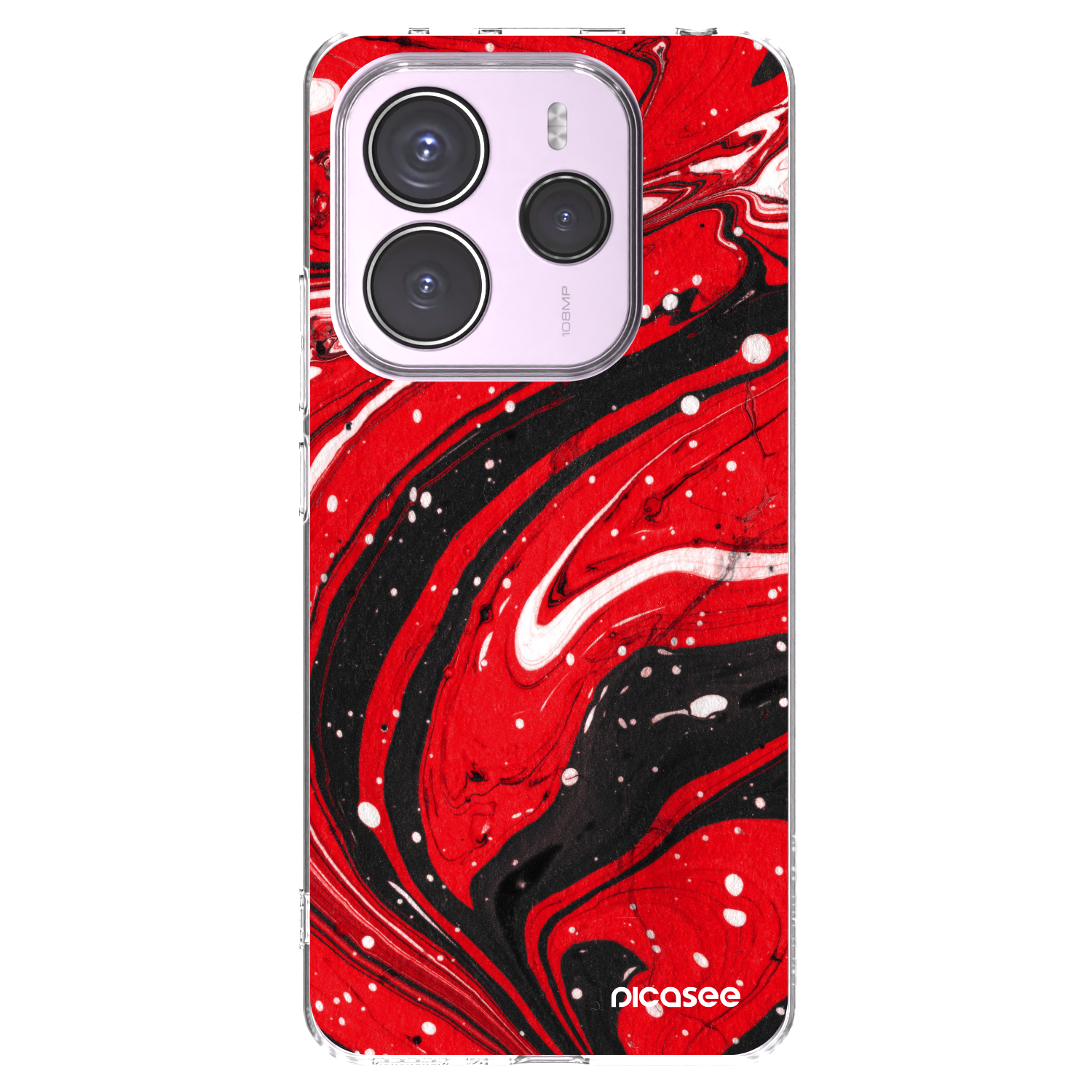 Picasee átlátszó szilikon tok az alábbi mobiltelefonokra Xiaomi Redmi Note 14 5G - Red black