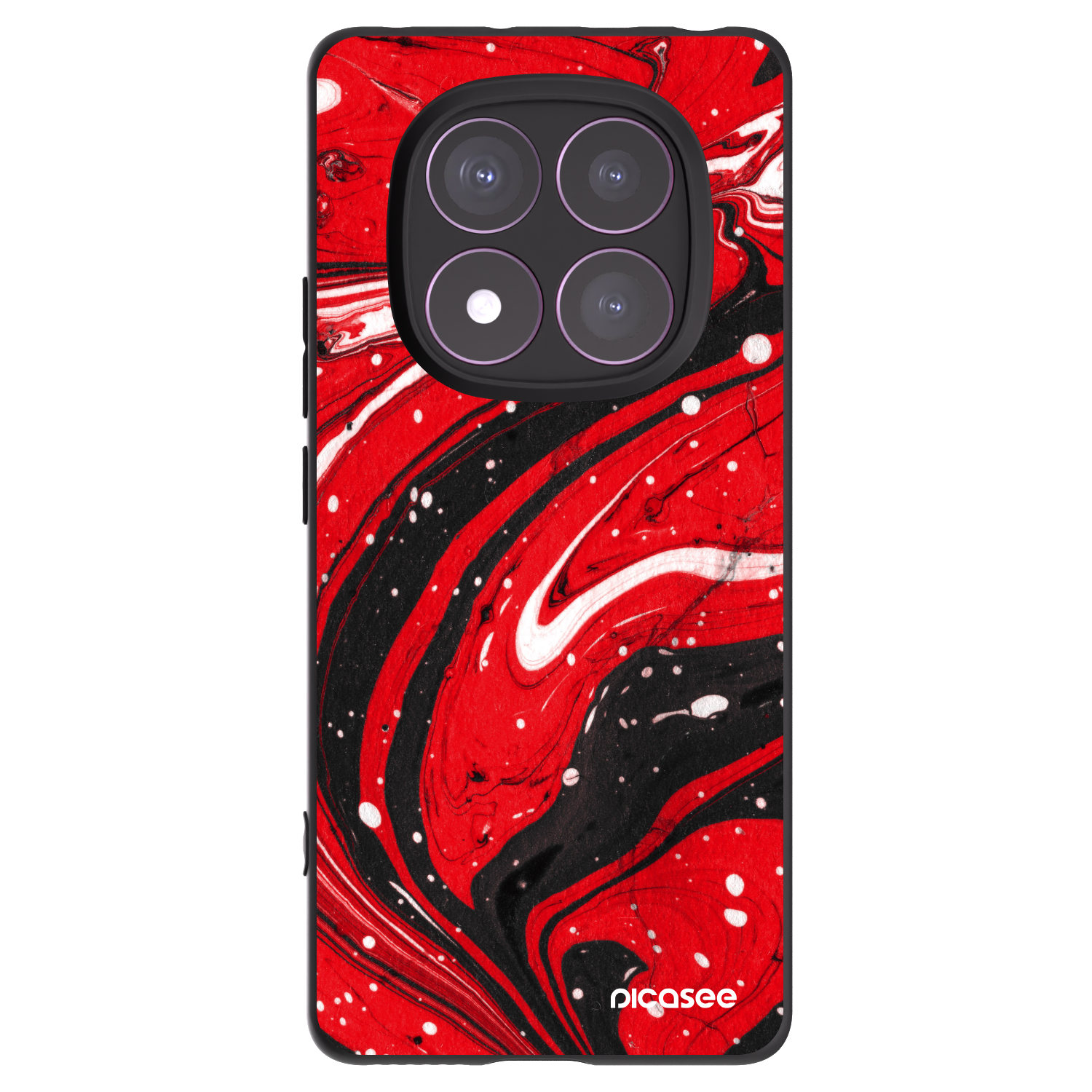 Picasee fekete szilikon tok az alábbi mobiltelefonokra Xiaomi Redmi Note 14 Pro 4G - Red black