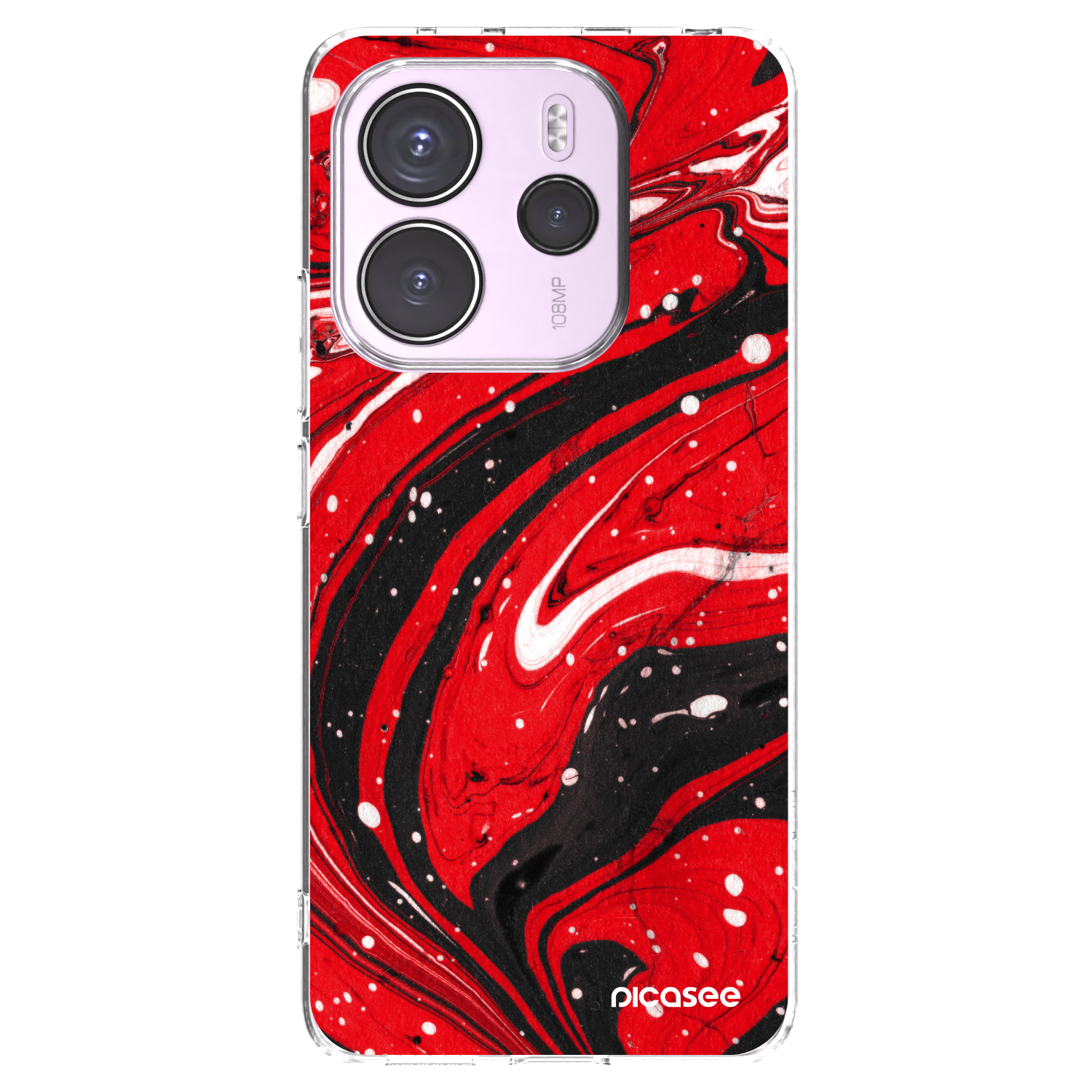Picasee átlátszó szilikon tok az alábbi mobiltelefonokra Xiaomi Redmi Note 14 4G - Red black
