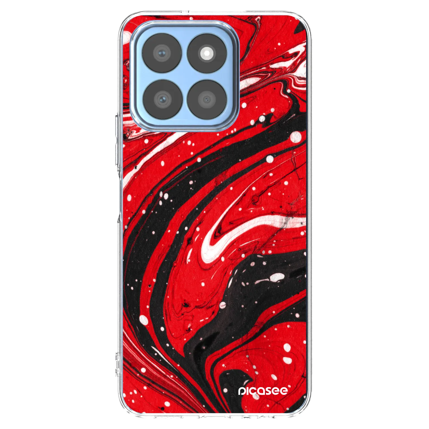 Picasee átlátszó szilikon tok az alábbi mobiltelefonokra Honor X8c - Red black