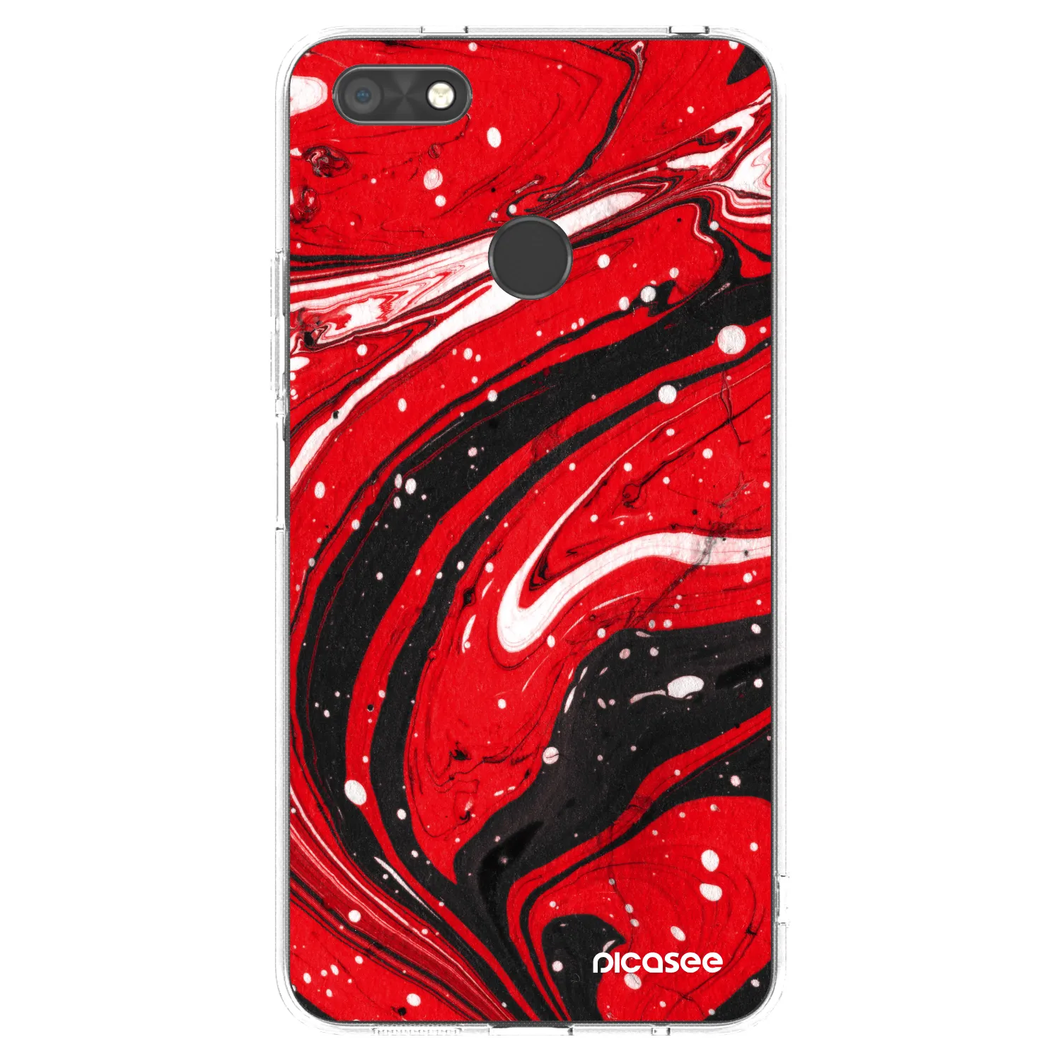 Picasee átlátszó szilikon tok az alábbi mobiltelefonokra Huawei P9 Lite Mini - Red black
