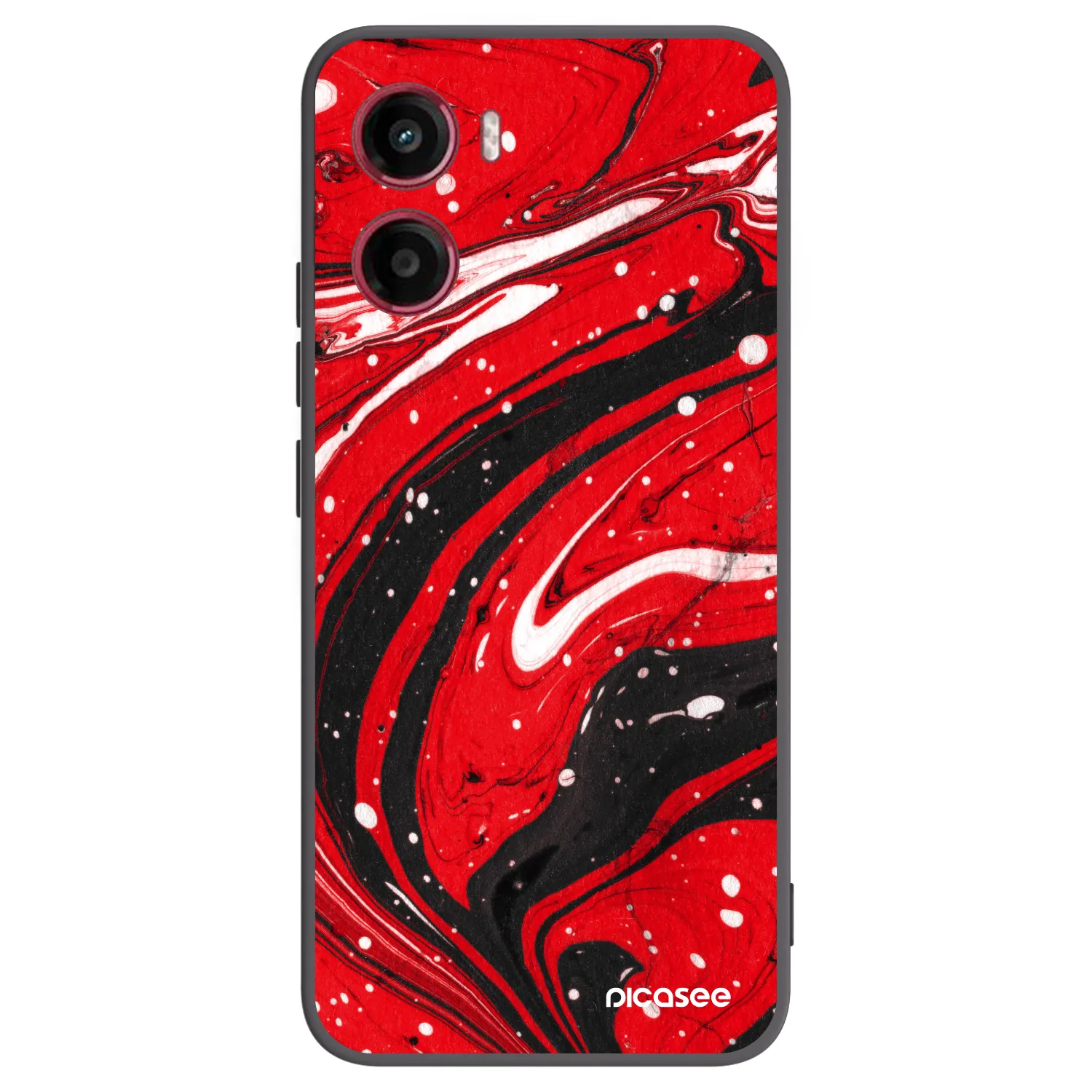 Picasee fekete szilikon tok az alábbi mobiltelefonokra Motorola Moto G05 - Red black