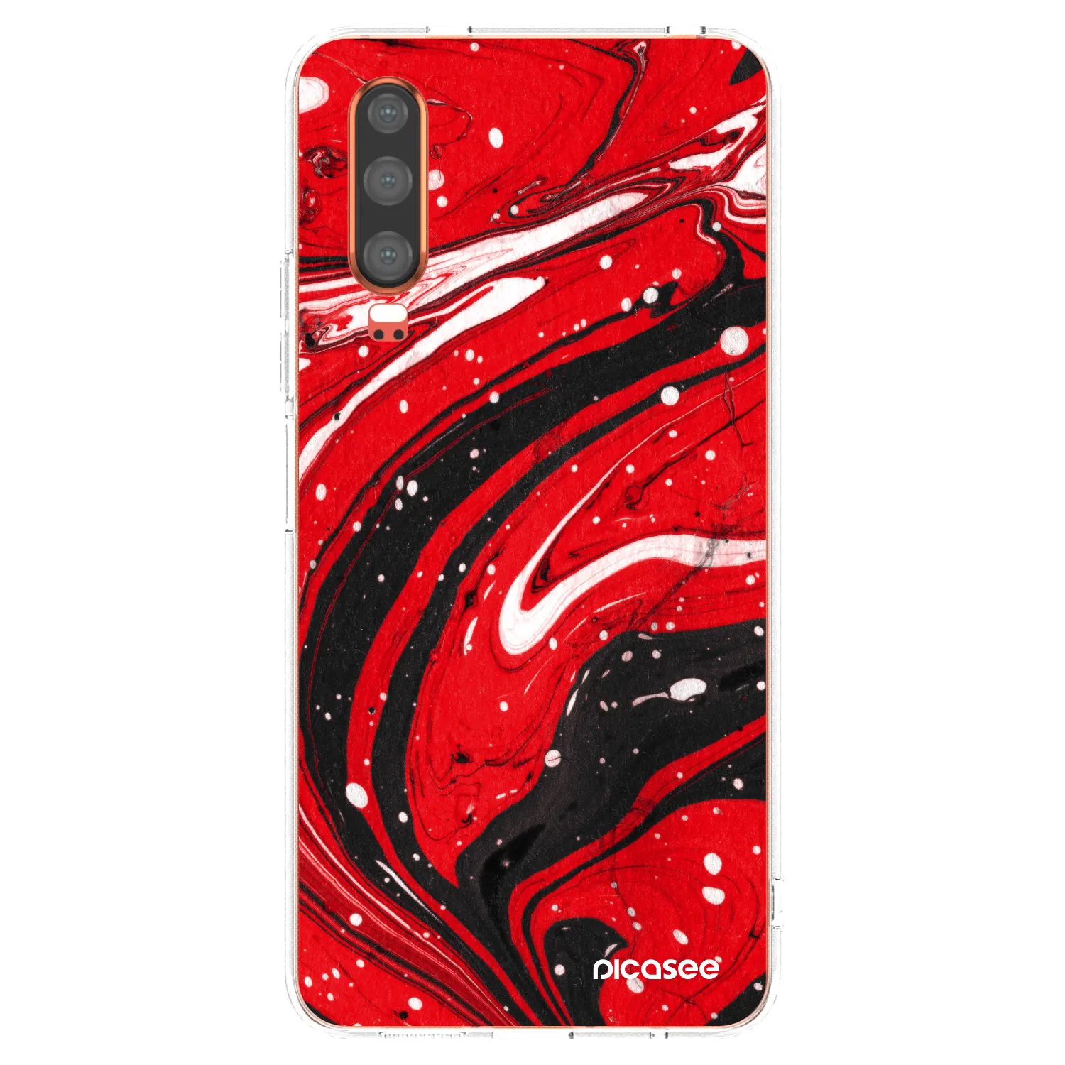 Picasee átlátszó szilikon tok az alábbi mobiltelefonokra Huawei P30 - Red black