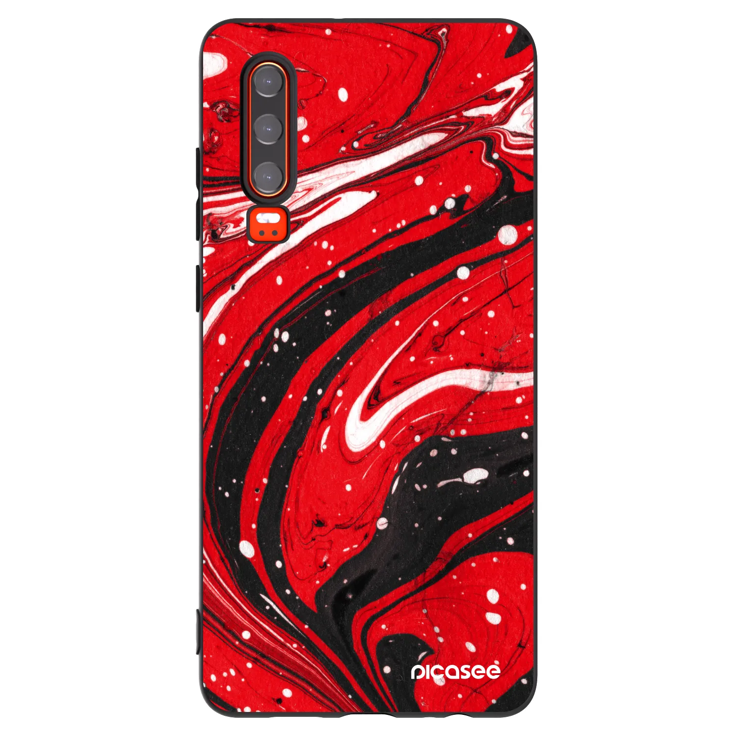 Picasee fekete szilikon tok az alábbi mobiltelefonokra Huawei P30 - Red black
