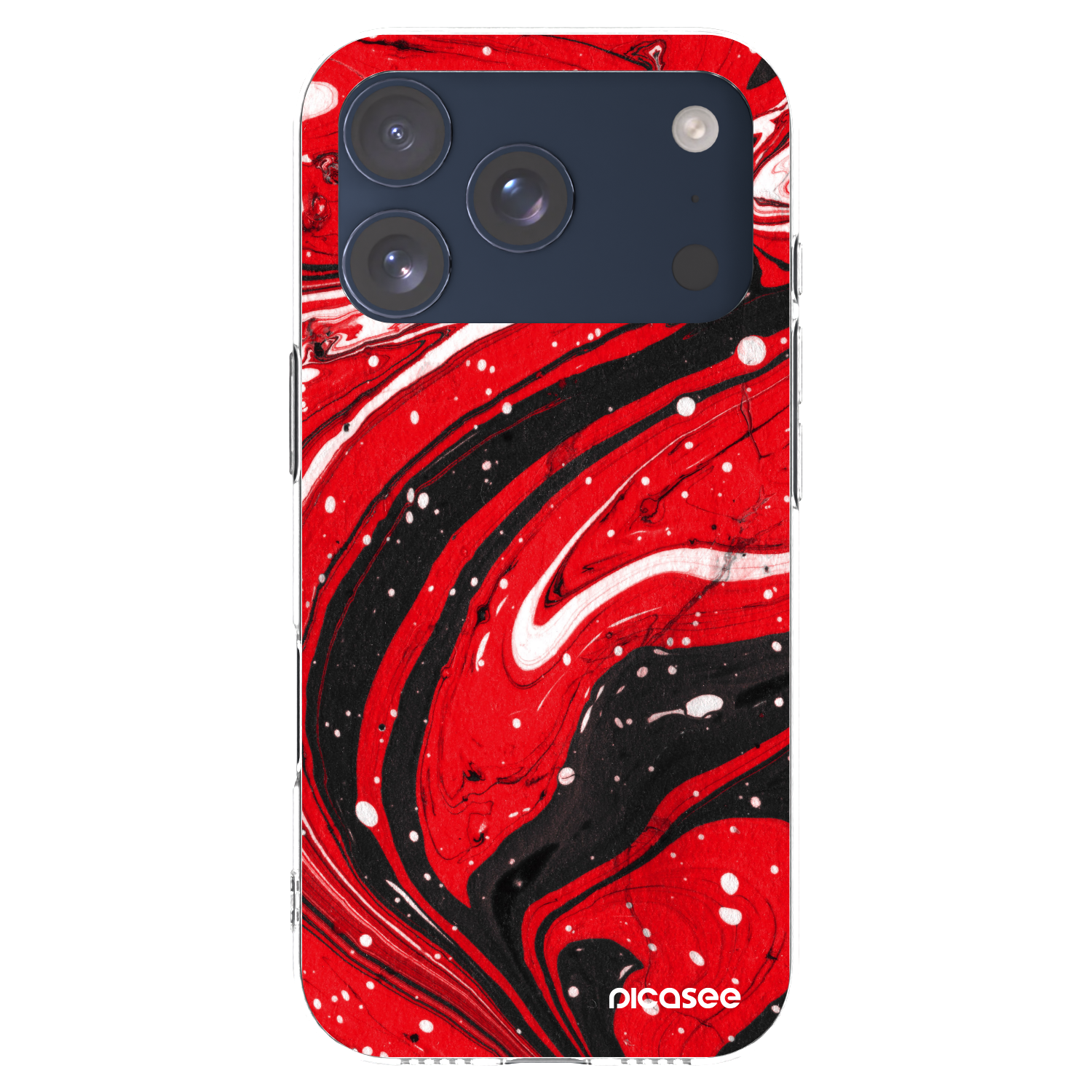 Picasee átlátszó szilikon tok az alábbi mobiltelefonokra Apple iPhone 17 Pro - Red black