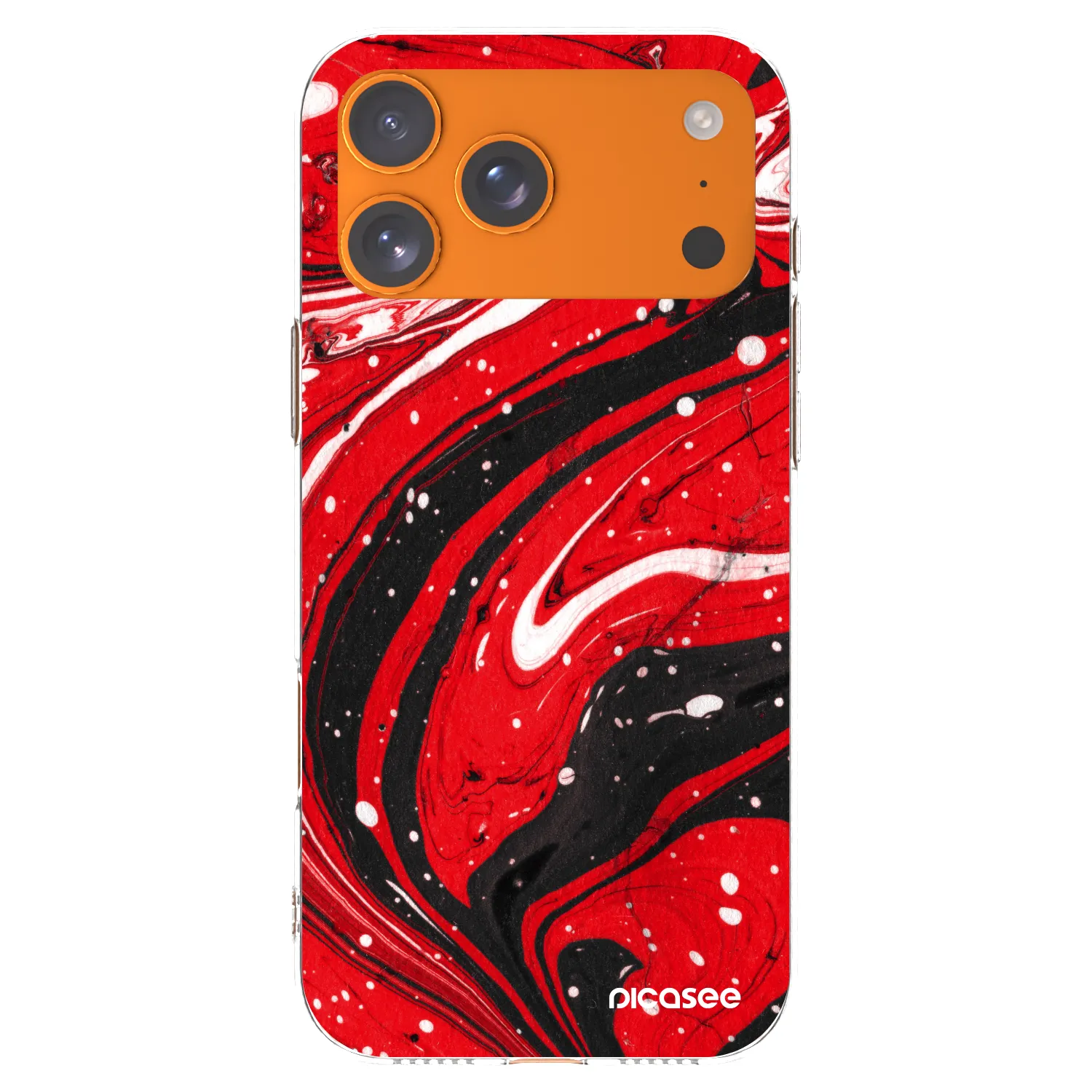 Picasee átlátszó szilikon tok az alábbi mobiltelefonokra Apple iPhone 17 Pro Max - Red black