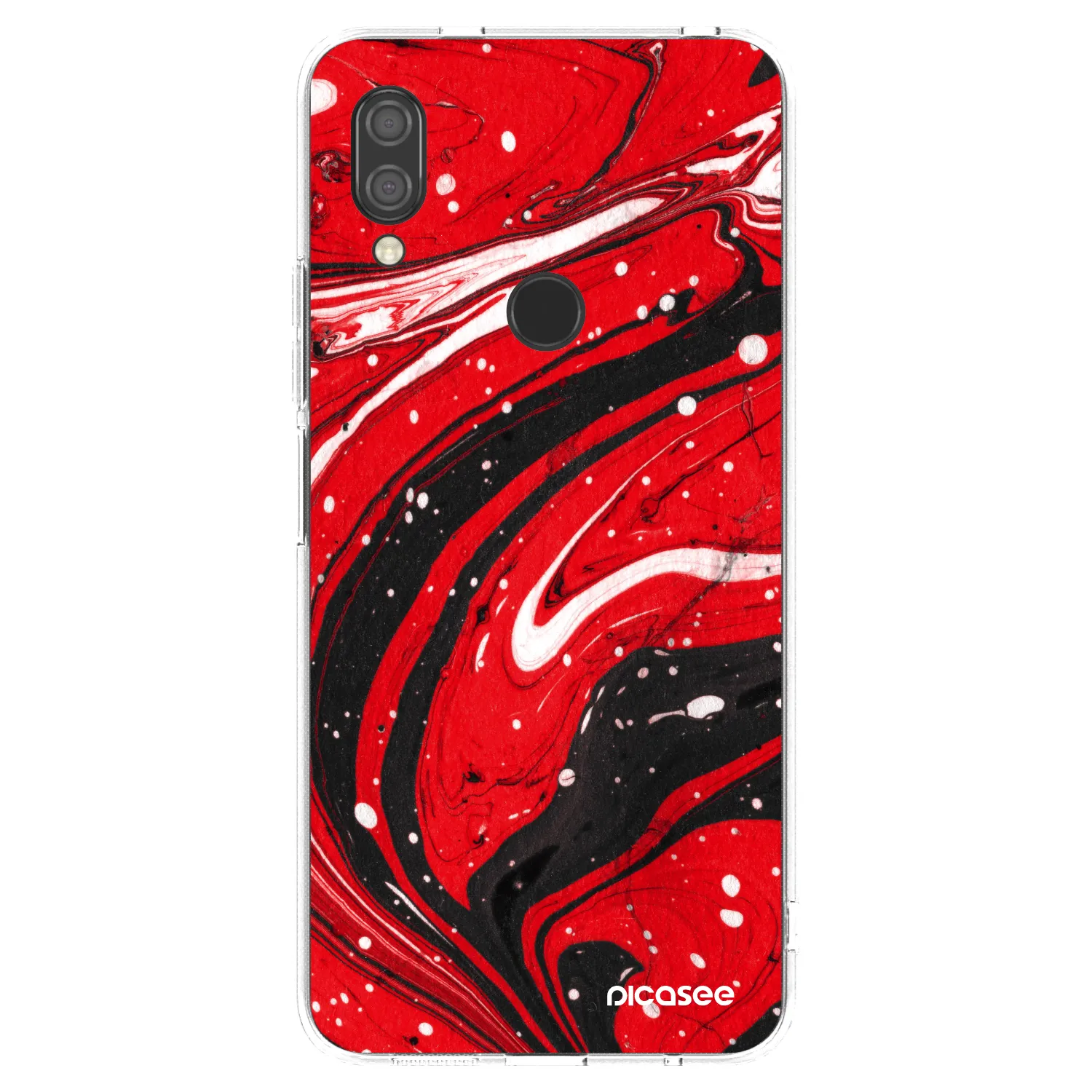Picasee átlátszó szilikon tok az alábbi mobiltelefonokra Xiaomi Redmi 7 - Red black