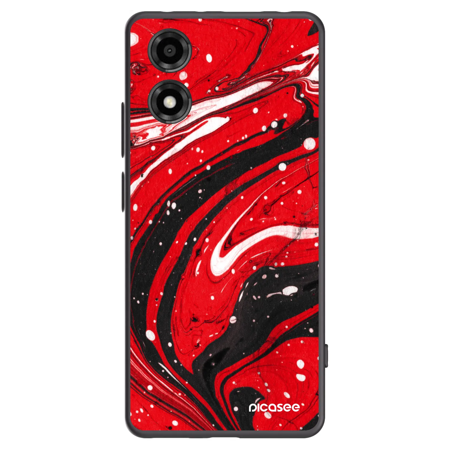 Picasee fekete szilikon tok az alábbi mobiltelefonokra Motorola Moto E14 - Red black