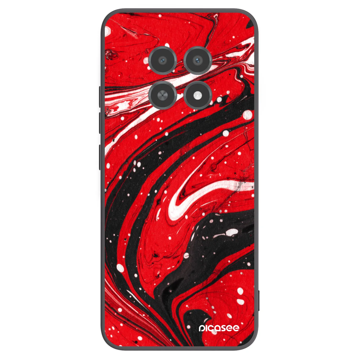 Picasee fekete szilikon tok az alábbi mobiltelefonokra Realme 12X - Red black