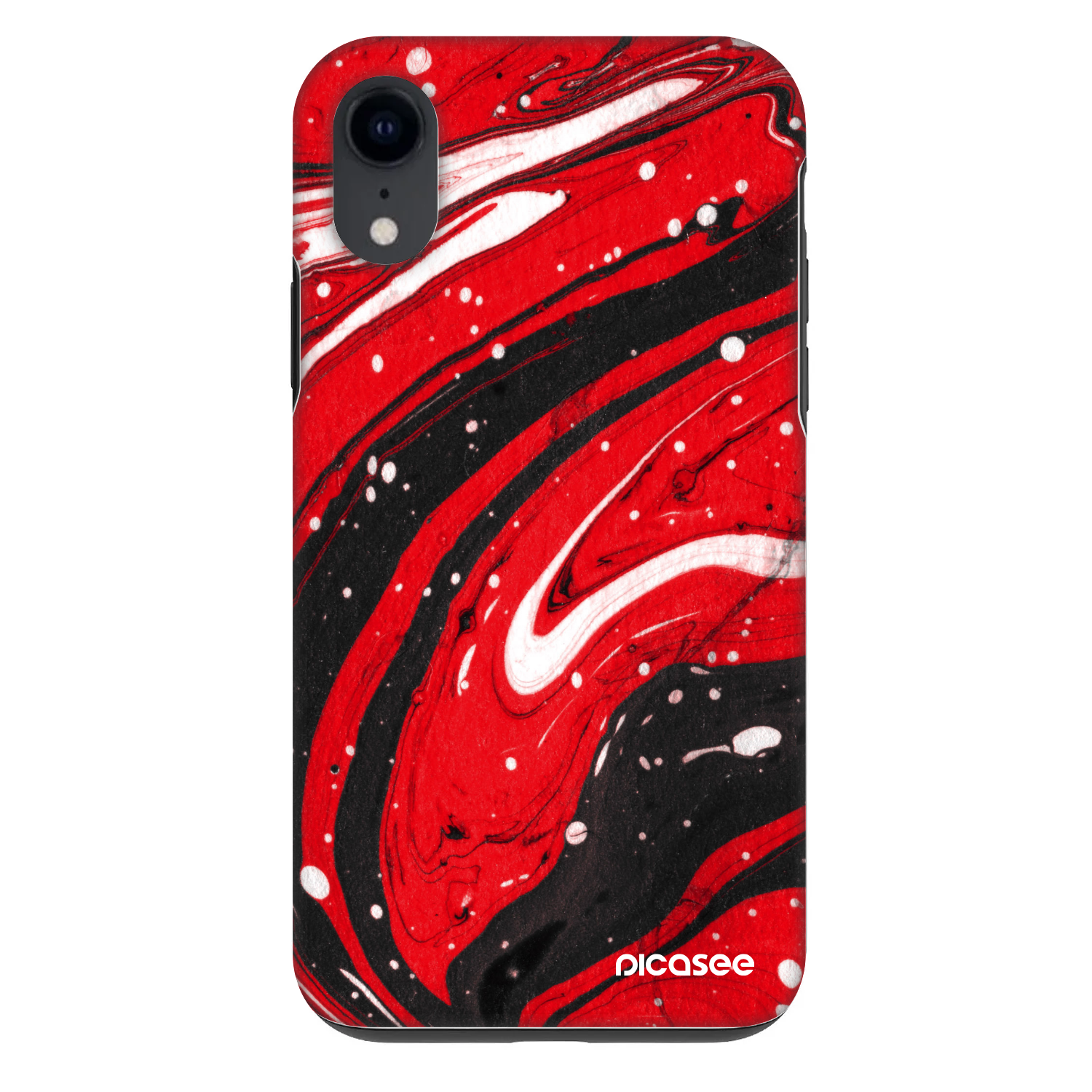 Picasee Fashion Case Apple iPhone XR - Red black