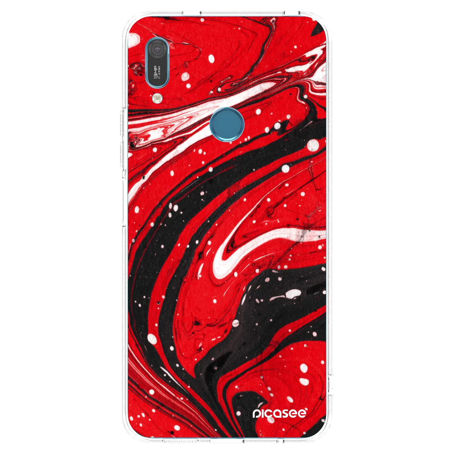 Picasee átlátszó szilikon tok az alábbi mobiltelefonokra Huawei Y6 2019 - Red black