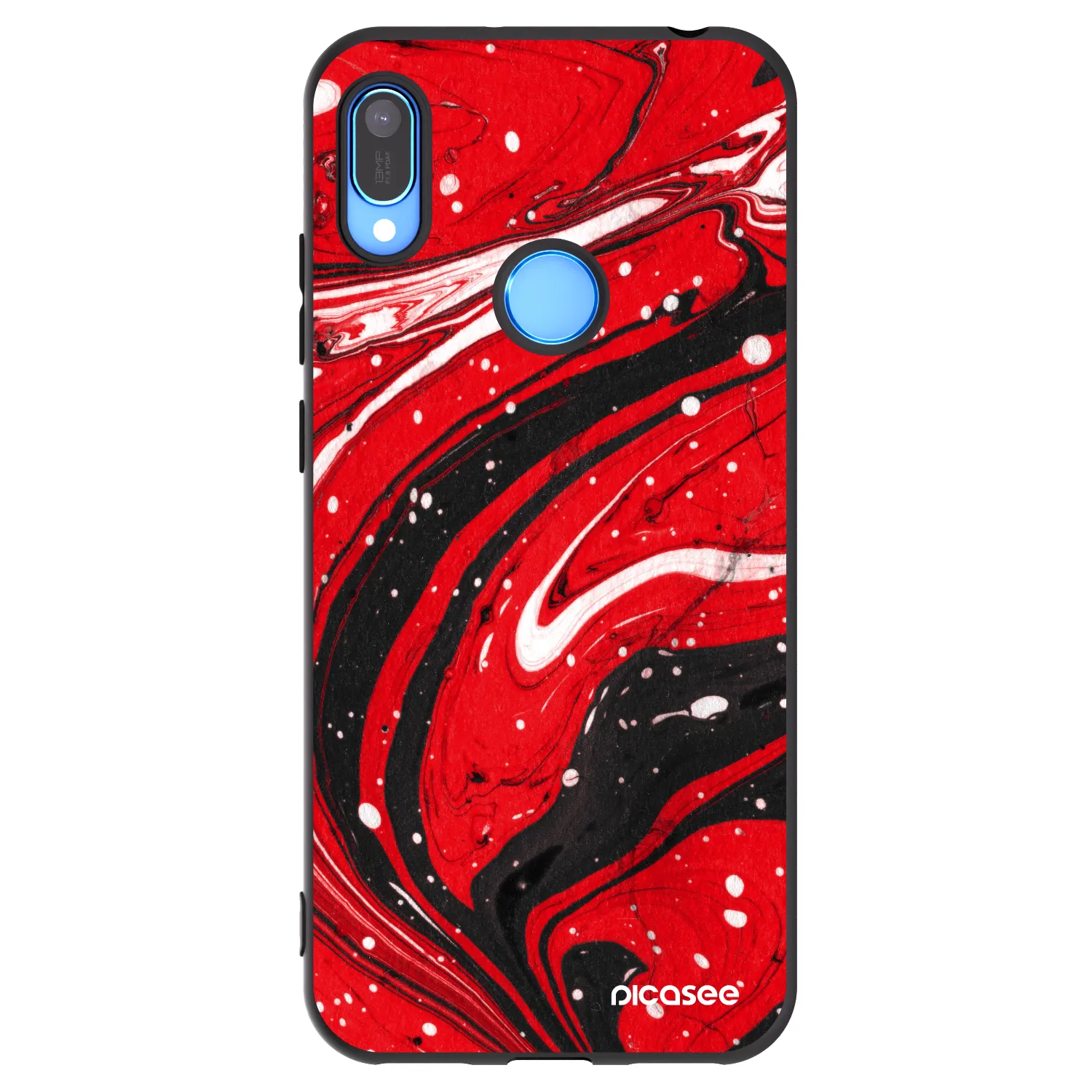 Picasee fekete szilikon tok az alábbi mobiltelefonokra Huawei Y6 2019 - Red black