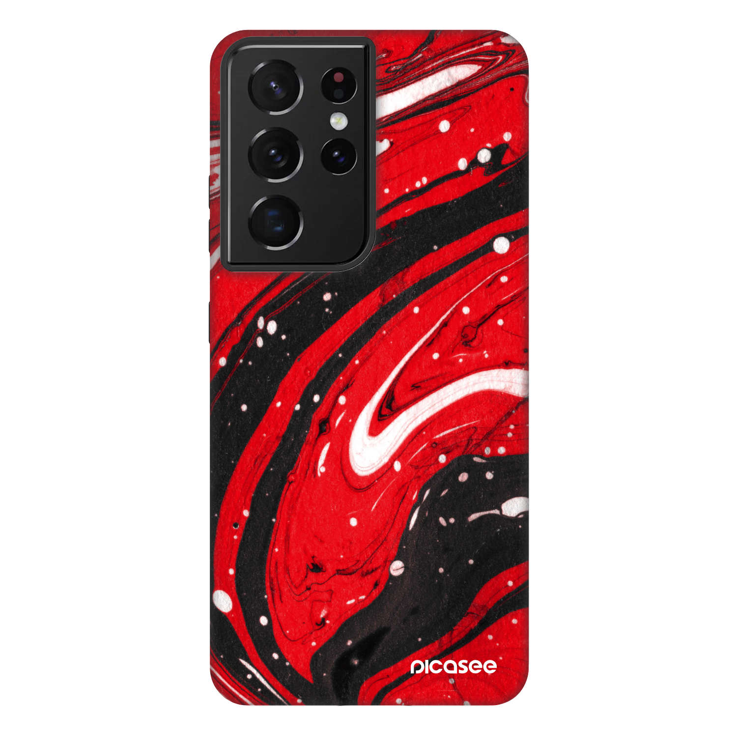 Picasee Fashion Case Samsung Galaxy S21 Ultra 5G G998B - Red black