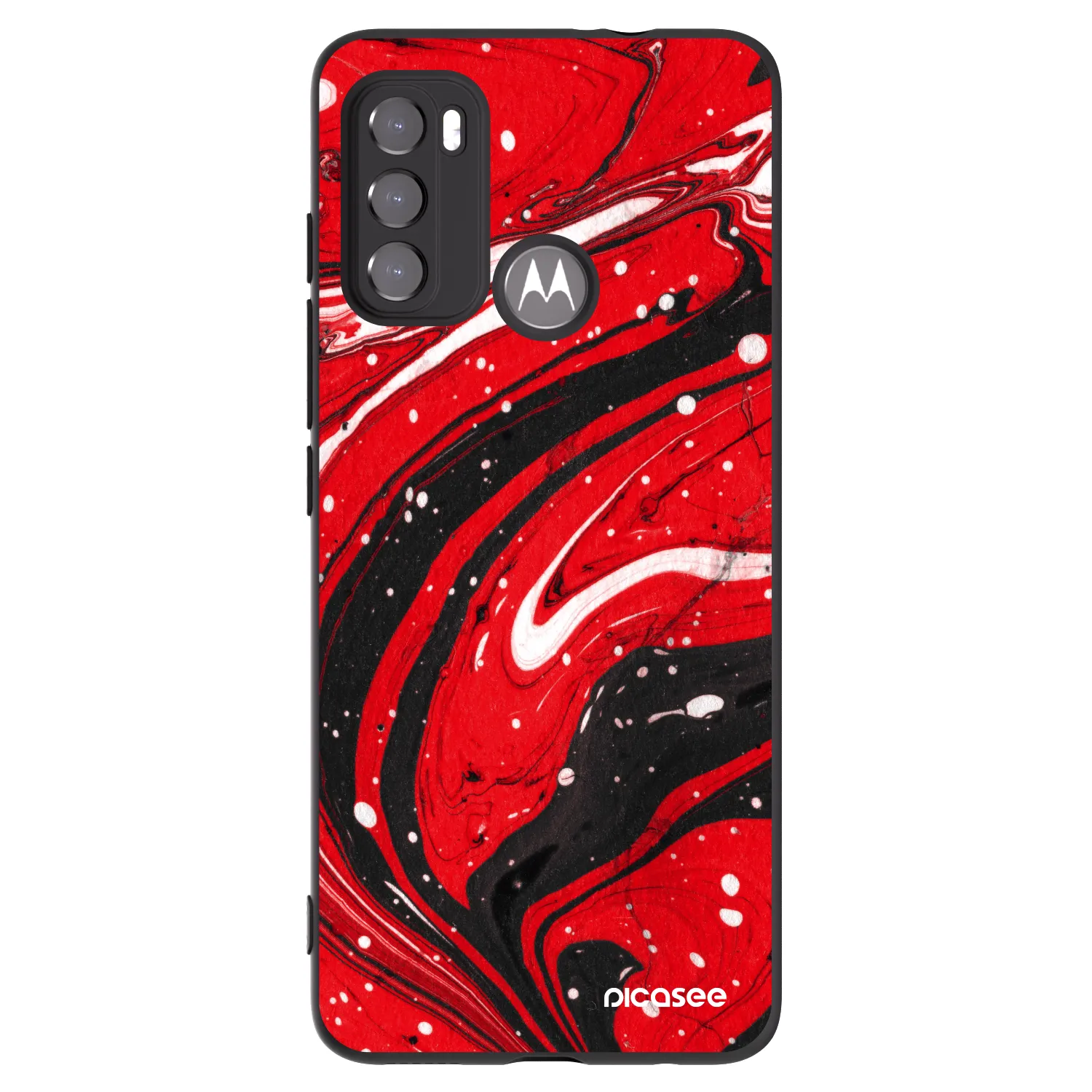 Picasee fekete szilikon tok az alábbi mobiltelefonokra Motorola Edge 60 5G - Red black