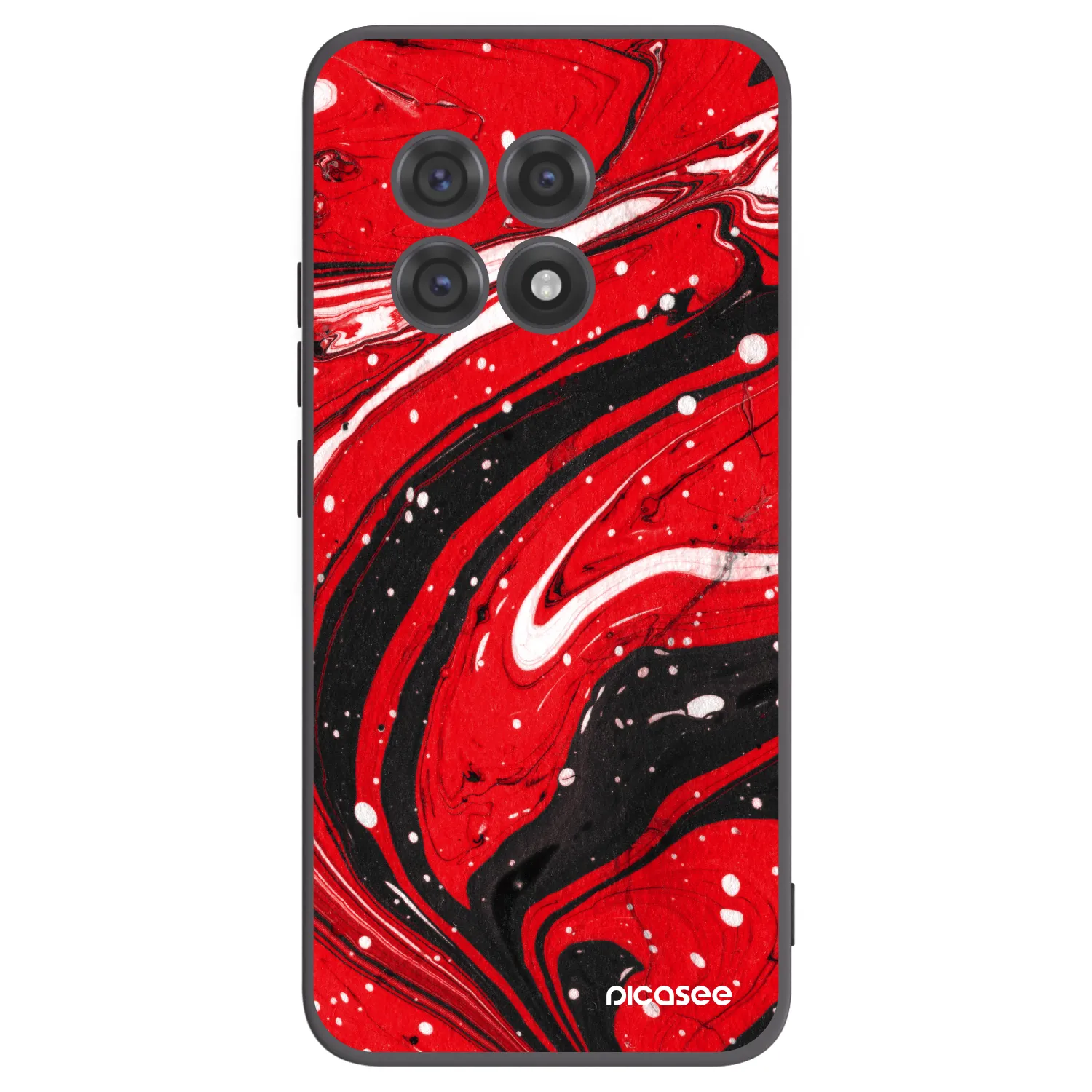 Picasee fekete szilikon tok az alábbi mobiltelefonokra OnePlus 13R 5G - Red black
