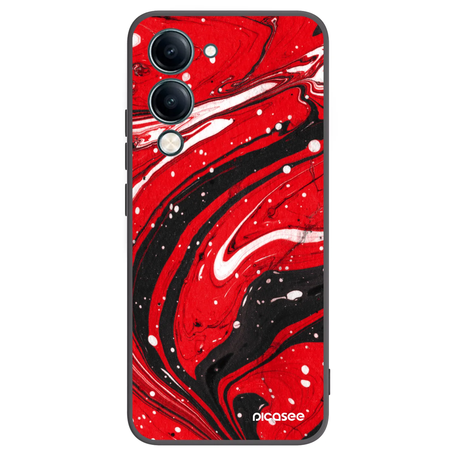 Picasee fekete szilikon tok az alábbi mobiltelefonokra Vivo Y29s 5G - Red black