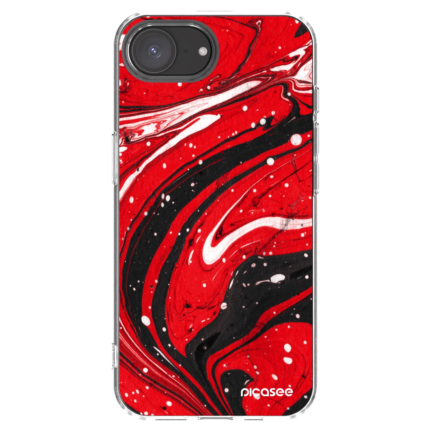 Picasee átlátszó szilikon tok az alábbi mobiltelefonokra Apple iPhone 17e - Red black