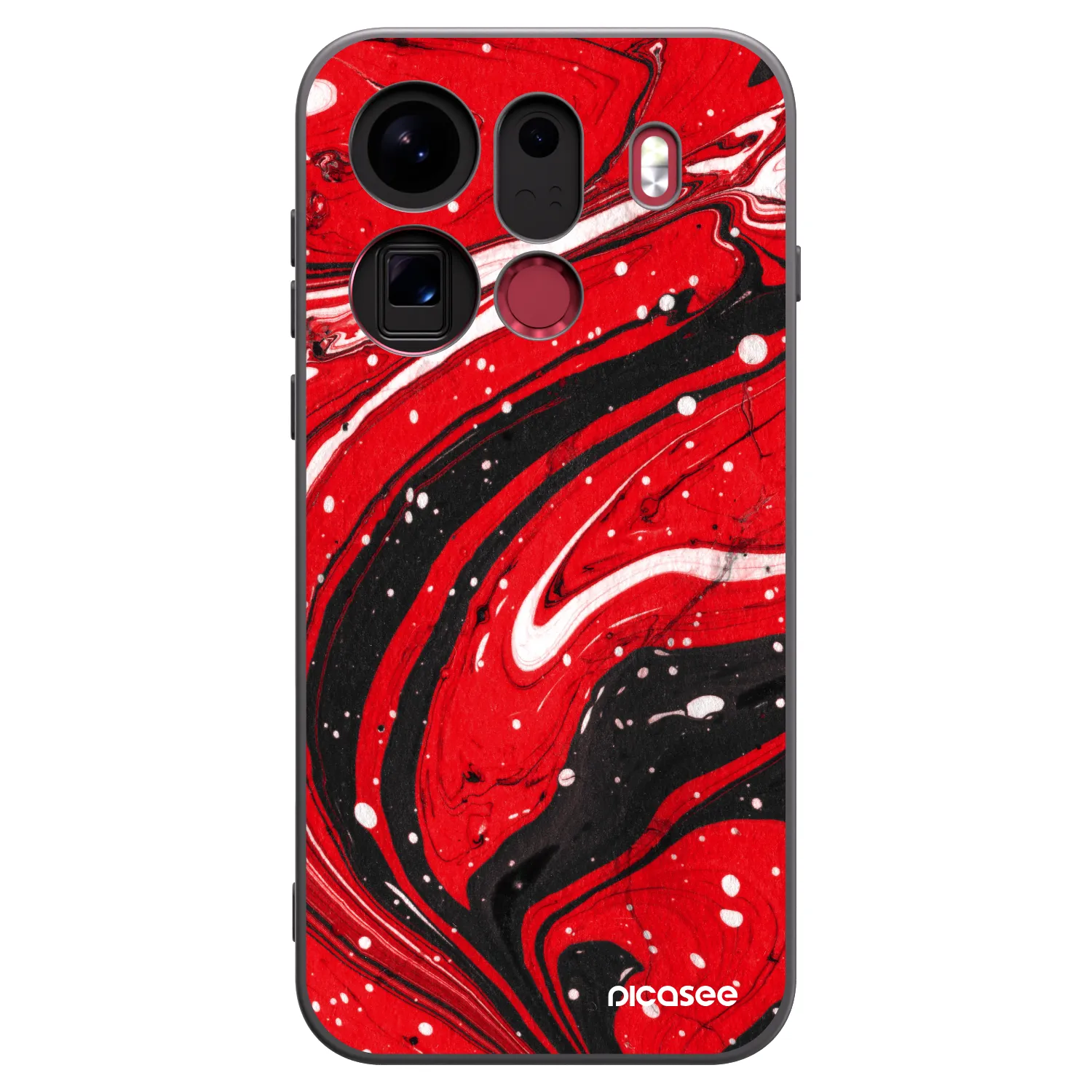 Picasee fekete szilikon tok az alábbi mobiltelefonokra OPPO Find X9 Pro - Red black