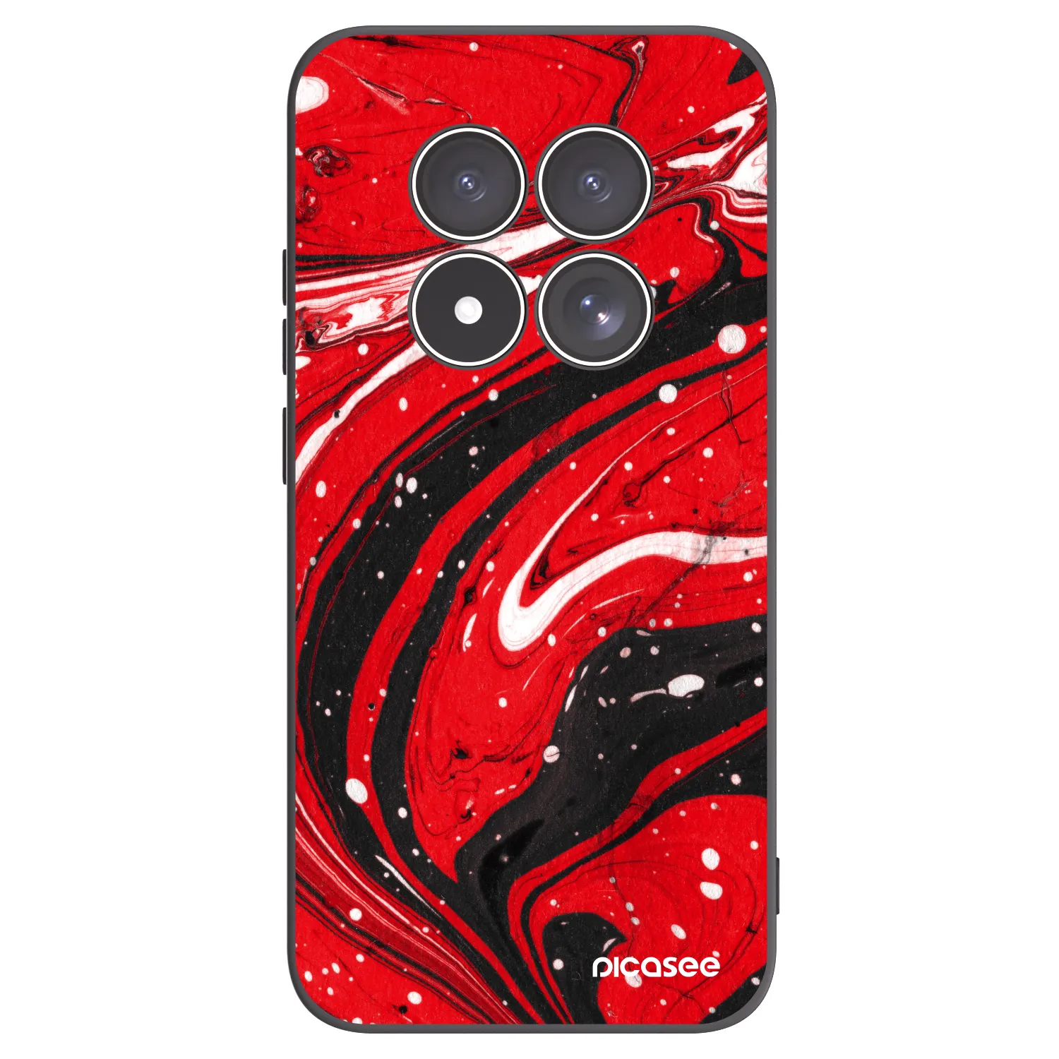 Picasee fekete szilikon tok az alábbi mobiltelefonokra Xiaomi Redmi Note 15 Pro 5G - Red black
