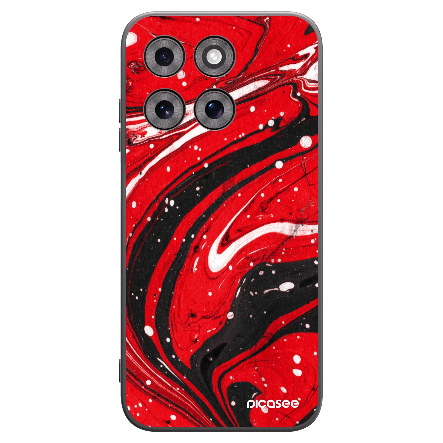 Picasee fekete szilikon tok az alábbi mobiltelefonokra Motorola Moto G77 - Red black