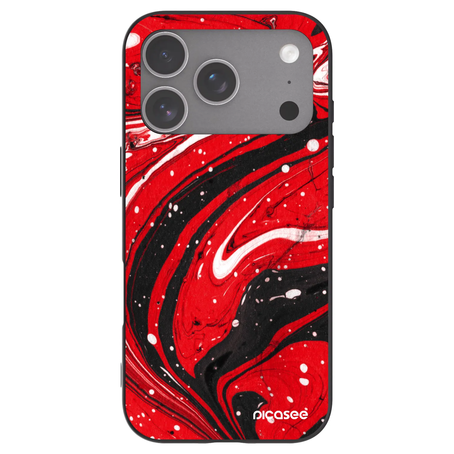Picasee fekete szilikon tok az alábbi mobiltelefonokra Apple iPhone 18 Pro - Red black