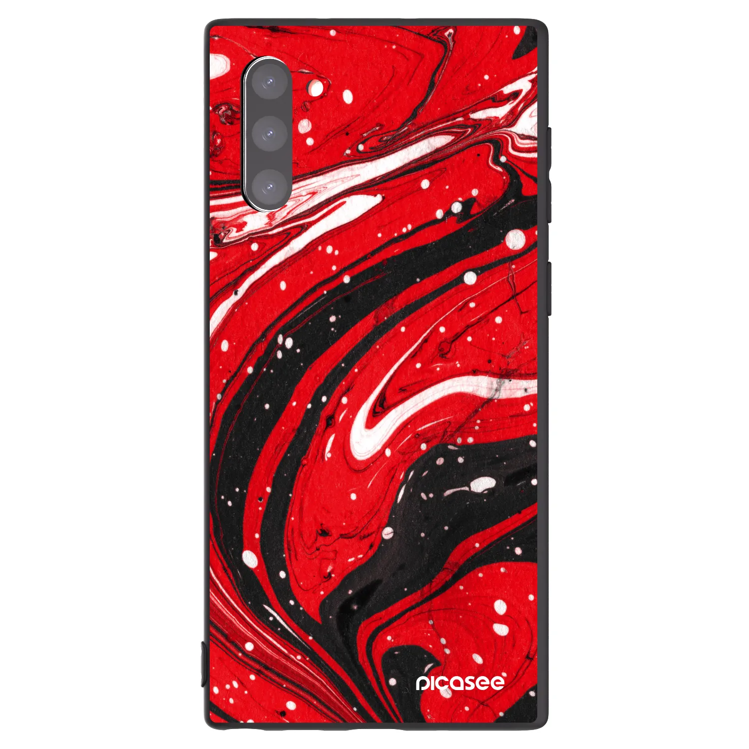 Picasee fekete szilikon tok az alábbi mobiltelefonokra Samsung Galaxy Note 10 N970F - Red black