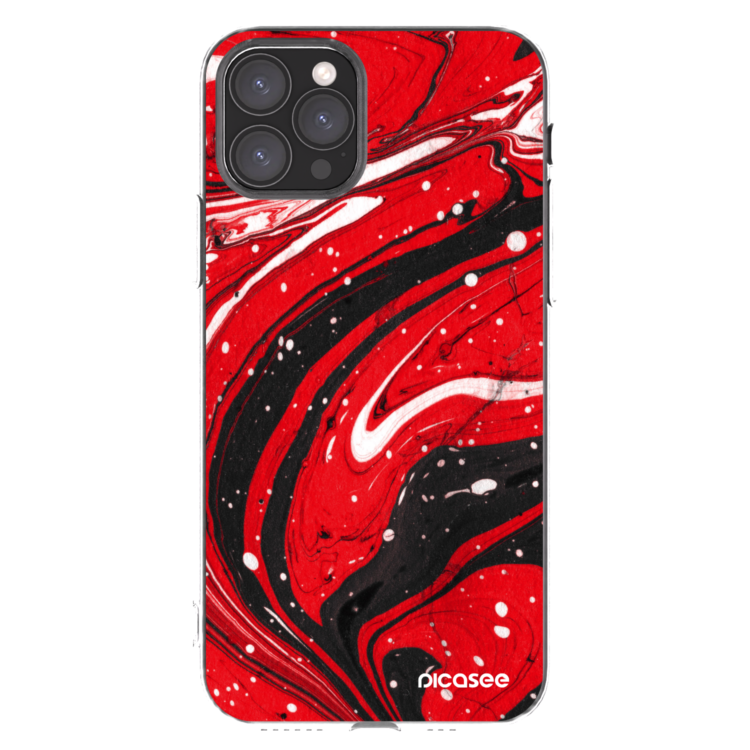 Picasee átlátszó szilikon tok az alábbi mobiltelefonokra Apple iPhone 11 Pro - Red black