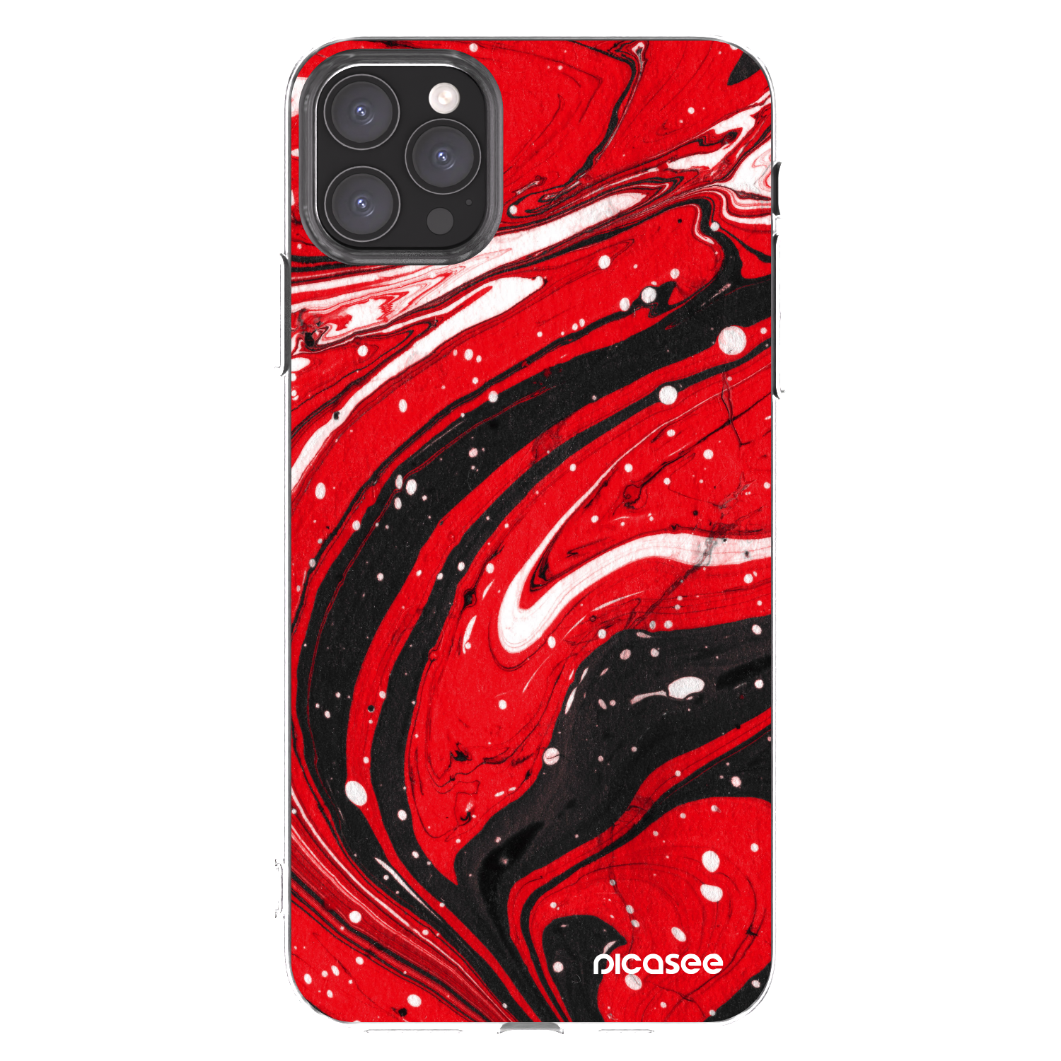 Picasee átlátszó szilikon tok az alábbi mobiltelefonokra Apple iPhone 11 Pro Max - Red black