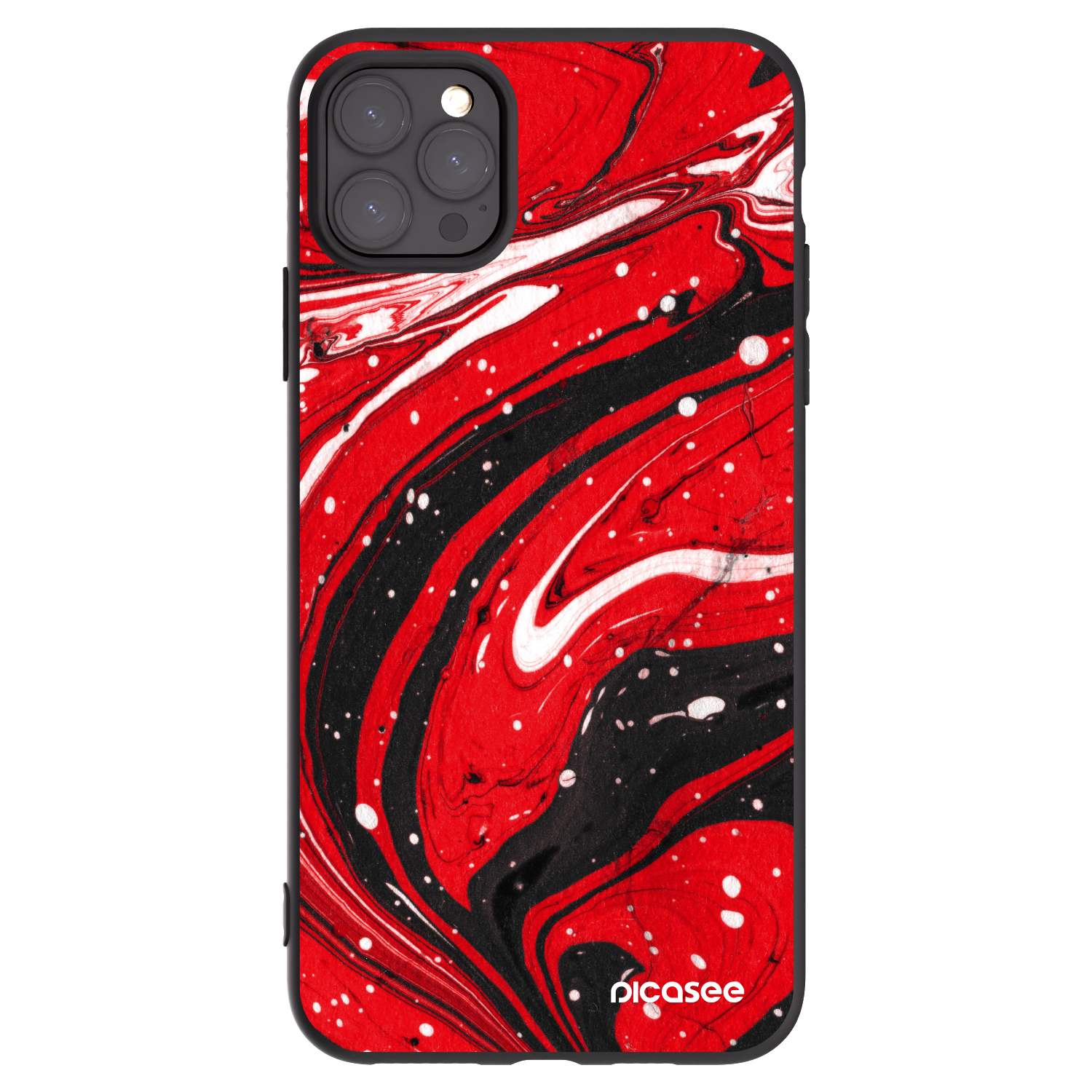 Picasee fekete szilikon tok az alábbi mobiltelefonokra Apple iPhone 11 Pro Max - Red black