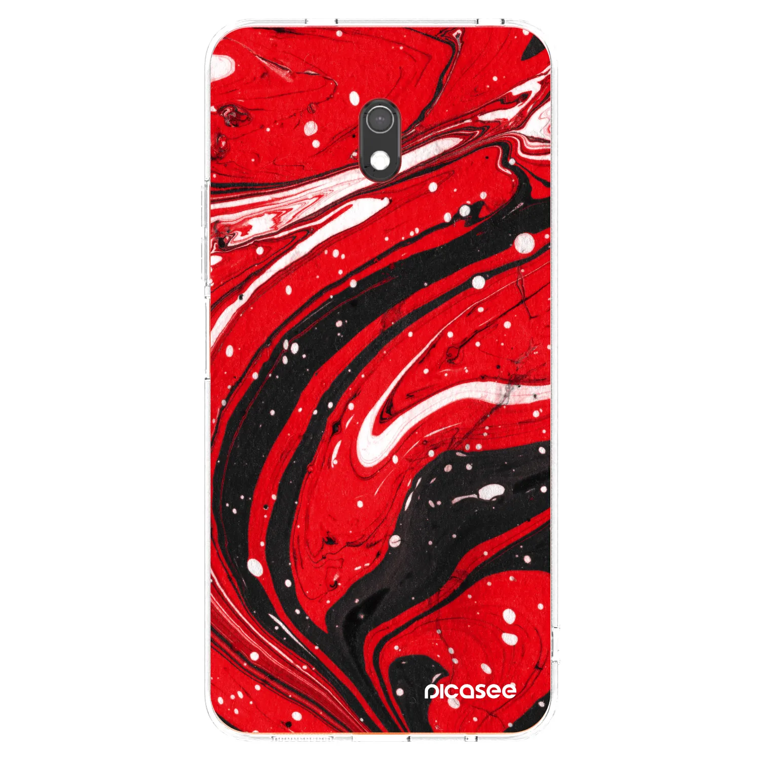 Picasee átlátszó szilikon tok az alábbi mobiltelefonokra Xiaomi Redmi 8A - Red black