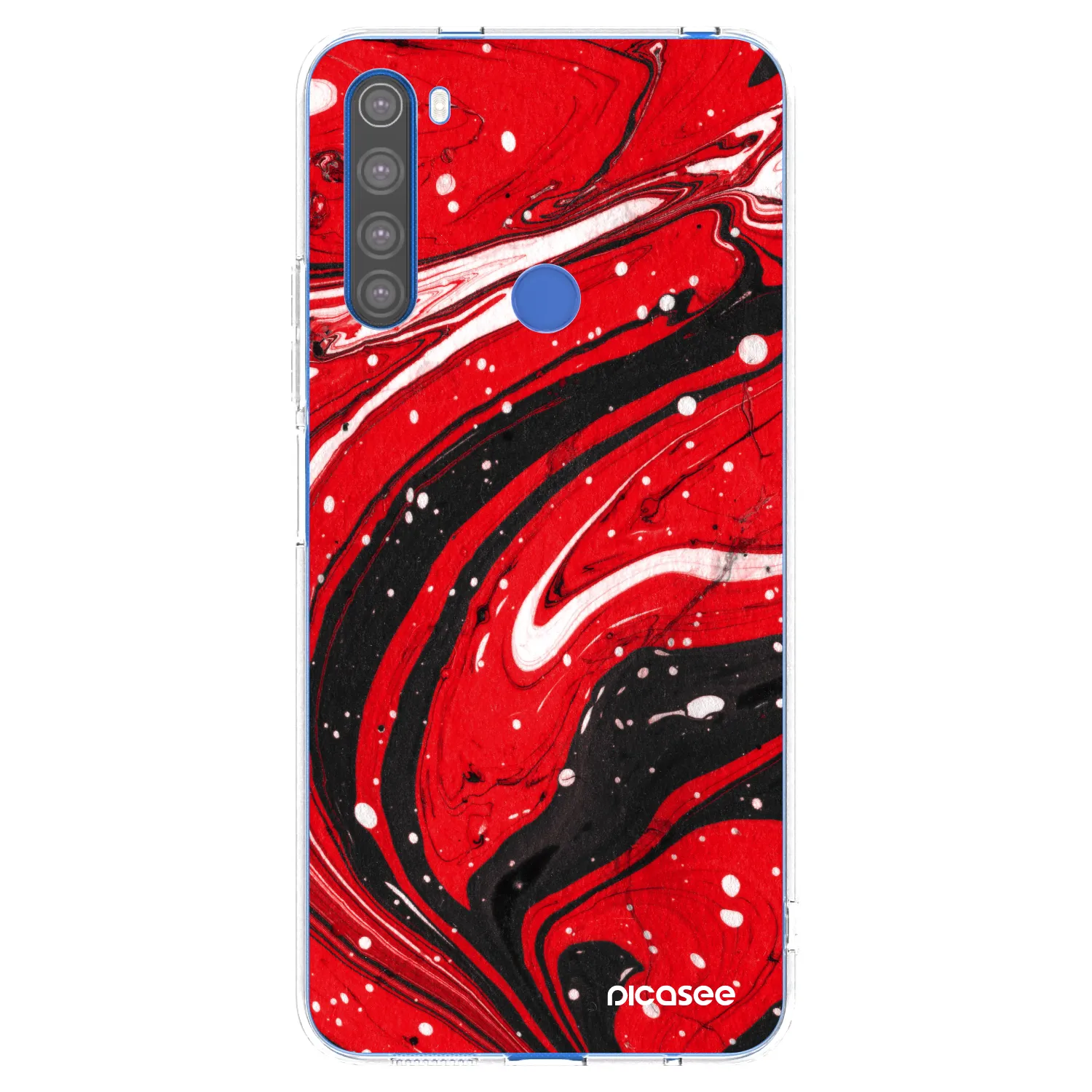 Picasee átlátszó szilikon tok az alábbi mobiltelefonokra Xiaomi Redmi Note 8T - Red black
