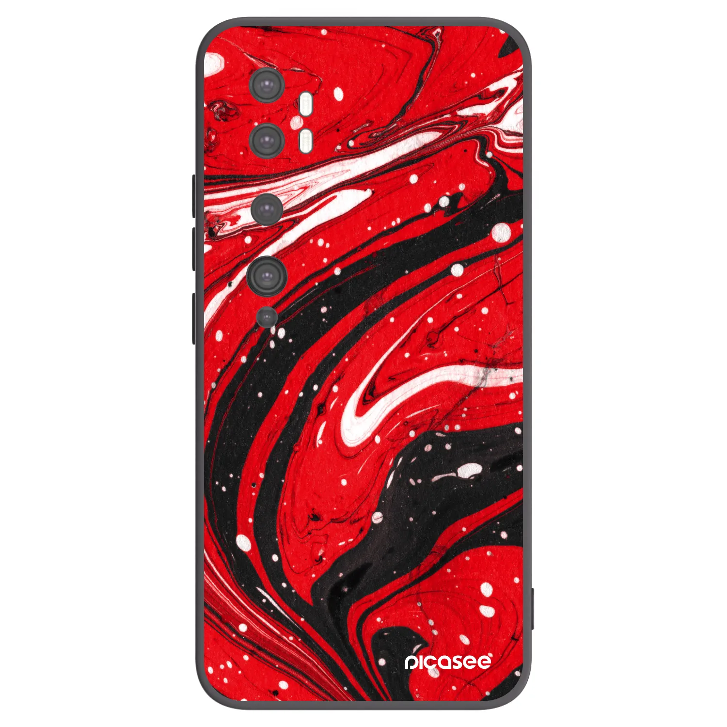 Picasee fekete szilikon tok az alábbi mobiltelefonokra Xiaomi Mi Note 10 (Pro) - Red black