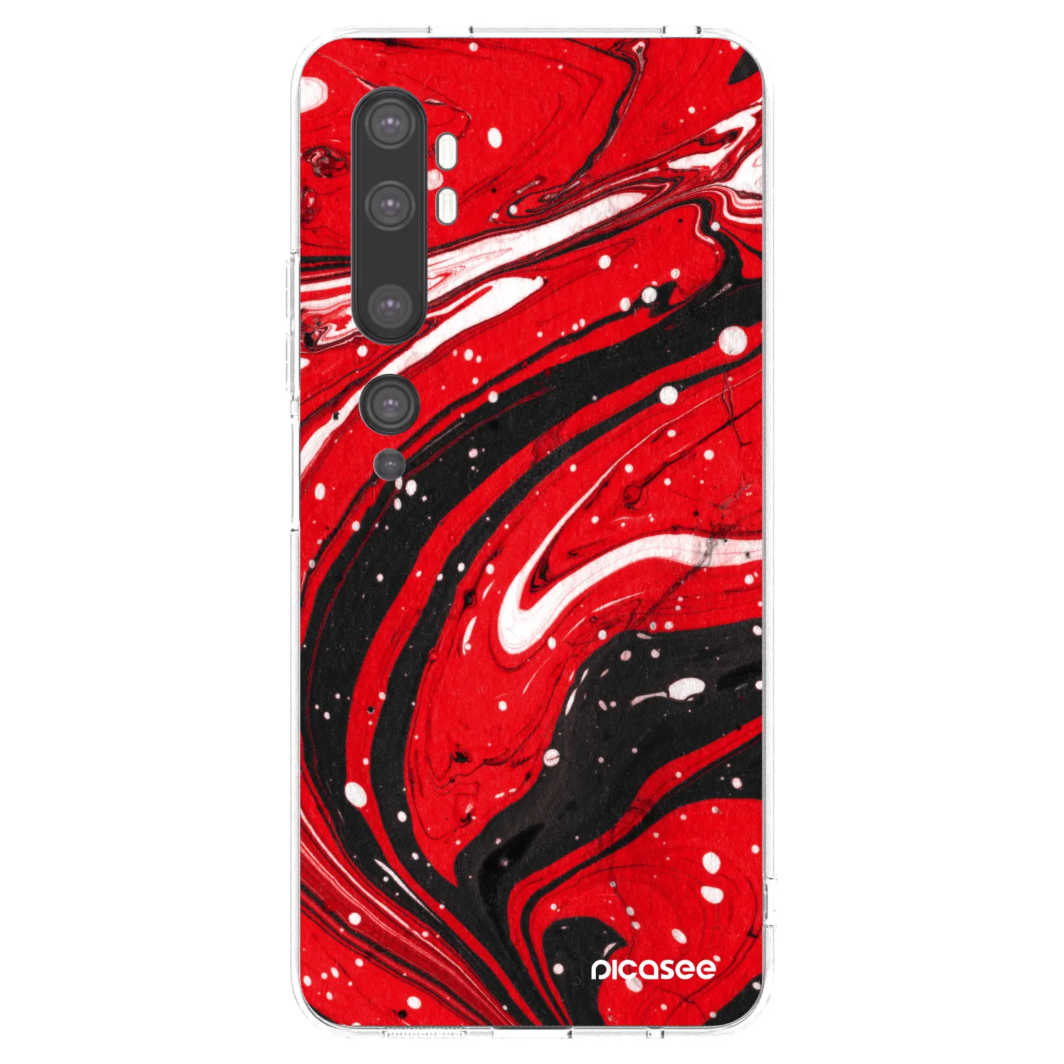 Picasee átlátszó szilikon tok az alábbi mobiltelefonokra Xiaomi Mi Note 10 (Pro) - Red black