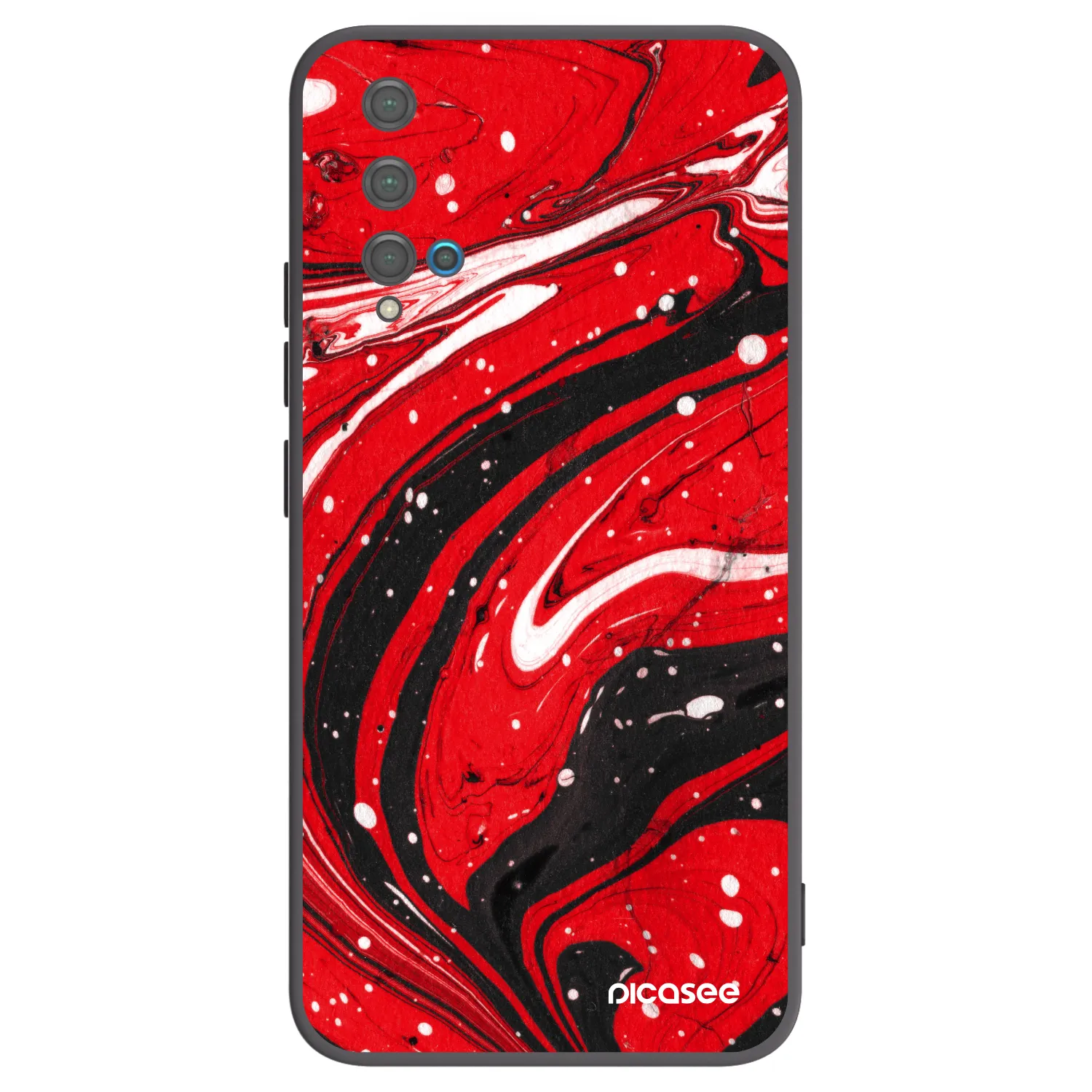 Picasee fekete szilikon tok az alábbi mobiltelefonokra Huawei Nova 5T - Red black