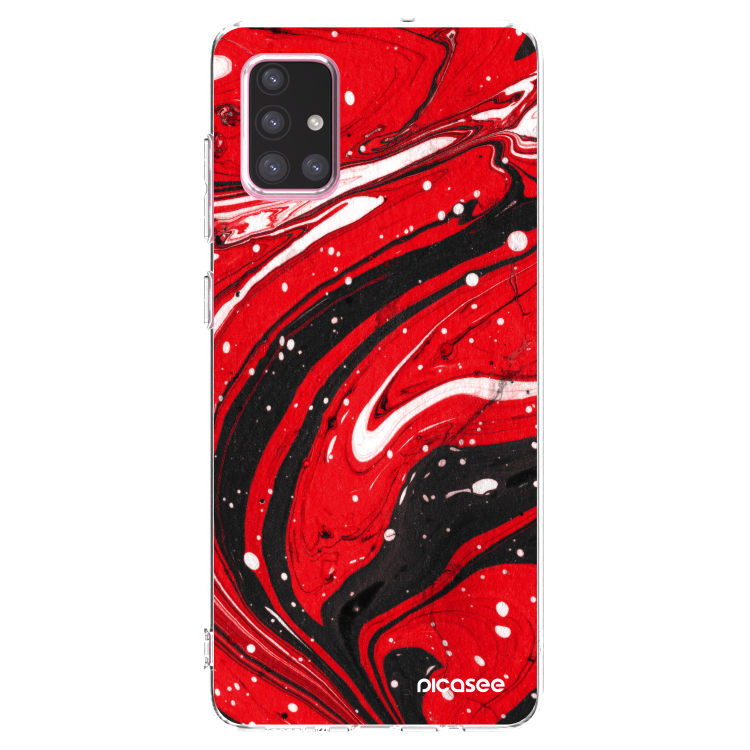 Picasee átlátszó szilikon tok az alábbi mobiltelefonokra Samsung Galaxy A71 A715F - Red black