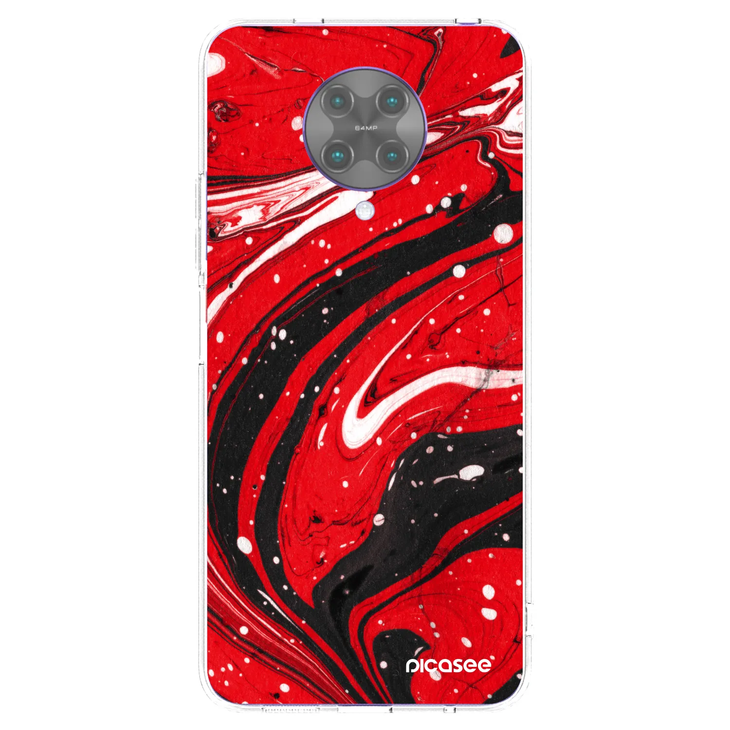 Picasee átlátszó szilikon tok az alábbi mobiltelefonokra Xiaomi Poco F2 Pro - Red black