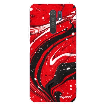 Picasee átlátszó szilikon tok az alábbi mobiltelefonokra Xiaomi Redmi 9 - Red black
