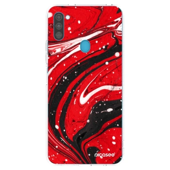 Picasee átlátszó szilikon tok az alábbi mobiltelefonokra Samsung Galaxy M11 - Red black