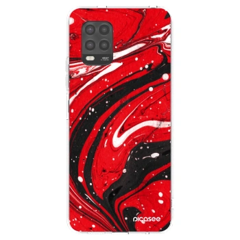 Picasee átlátszó szilikon tok az alábbi mobiltelefonokra Xiaomi Mi 10 Lite - Red black