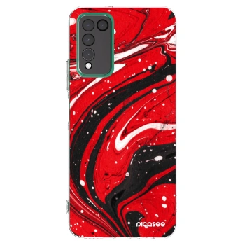 Picasee átlátszó szilikon tok az alábbi mobiltelefonokra Honor 10X Lite - Red black
