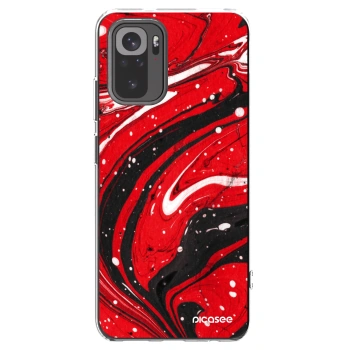 Picasee átlátszó szilikon tok az alábbi mobiltelefonokra Xiaomi Redmi Note 10S - Red black