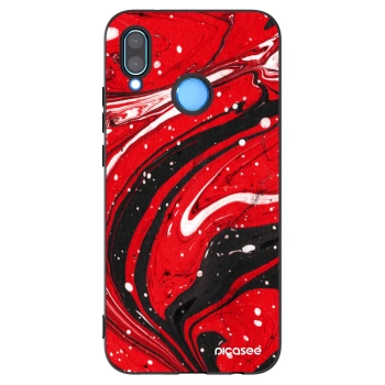 Picasee fekete szilikon tok az alábbi mobiltelefonokra Huawei P20 Lite - Red black