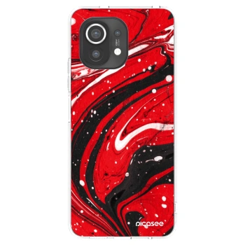Picasee átlátszó szilikon tok az alábbi mobiltelefonokra Xiaomi Mi 11 - Red black