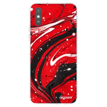 Picasee átlátszó szilikon tok az alábbi mobiltelefonokra Xiaomi Redmi 9AT - Red black