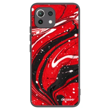 Picasee fekete szilikon tok az alábbi mobiltelefonokra Xiaomi Mi 11 Lite - Red black
