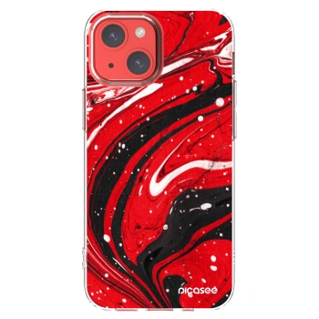 Picasee átlátszó szilikon tok az alábbi mobiltelefonokra Apple iPhone 13 mini - Red black