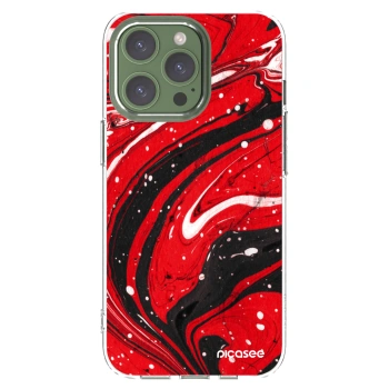 Picasee átlátszó szilikon tok az alábbi mobiltelefonokra Apple iPhone 13 Pro - Red black