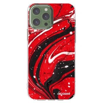 Picasee átlátszó szilikon tok az alábbi mobiltelefonokra Apple iPhone 13 Pro Max - Red black